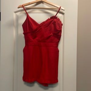 Cutest red romper with adjustable straps
